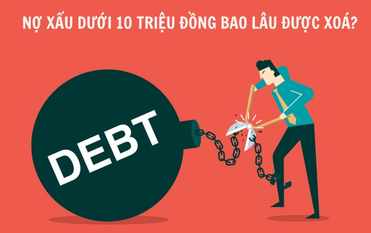Nợ xấu dưới 10 triệu bao lâu được xóa?